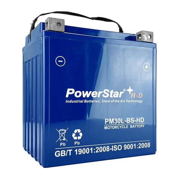 PowerStar Replaces YTX30L-BS 12V 28Ah Maintenance Free AGM Battery For Harley-Davidson FL, Polaris