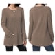 thumbnail image 3 of Camisas de Larga para Mujer, Suéteres Largos con Bolsillos, Túnicas Holgadas Café XXL, 3 of 5