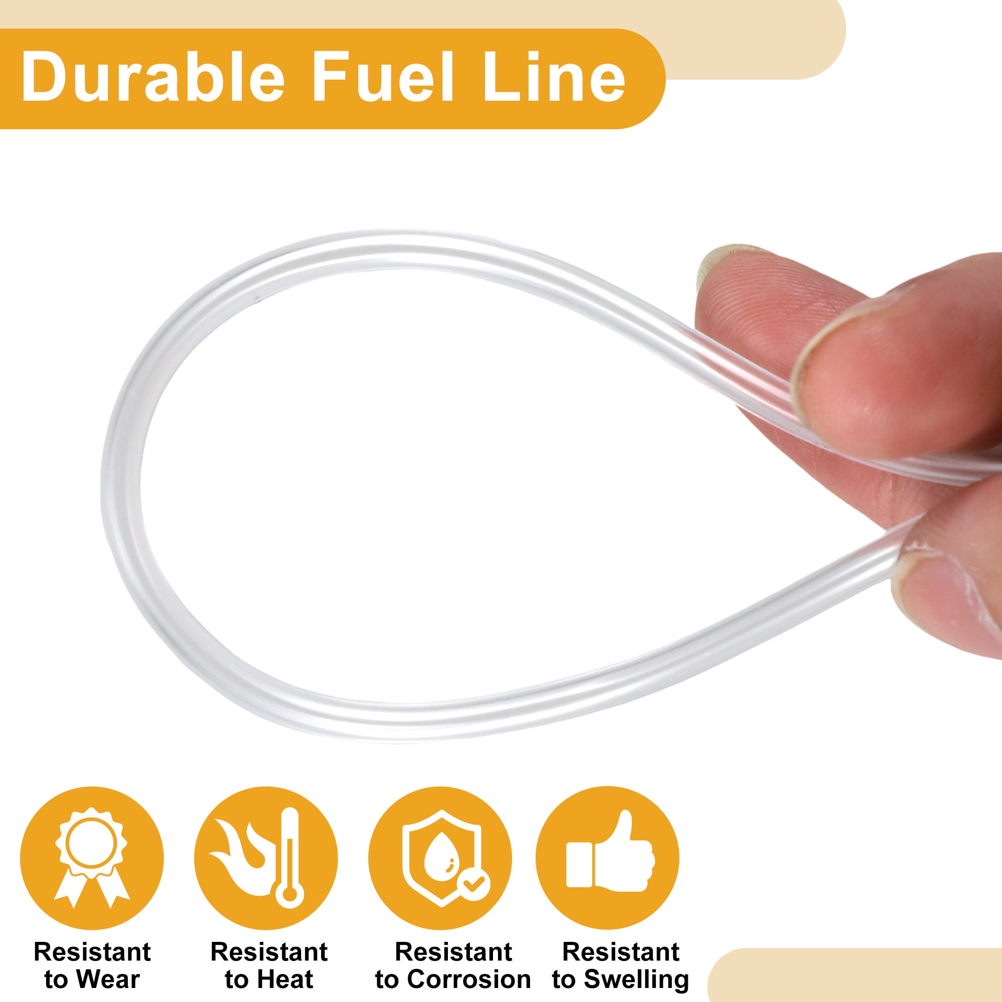 Unique Bargains 1 3.5mm Universal 4ft Petrol Fuel Line Gas Line 3.93ft 1/8"ID 1/5"OD