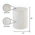 thumbnail image 4 of Albany Living 18" Marble Top Wooden Round End Table in White, 4 of 4