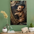 thumbnail image 2 of Lakeland Terrier Cute Dog Harp Stretched Canvas Size 8x12 – Retro Lakeland Terrier Dog Batter in Action With Harp for Themed Living Room, 2 of 5