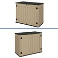 thumbnail image 6 of ModFusion Garden Resin Storage Shed, 35 cu ft, 2 Door, Lock, Metal Support Rod, Floor, Deck Box, for Trash Can, Brown, 6 of 11