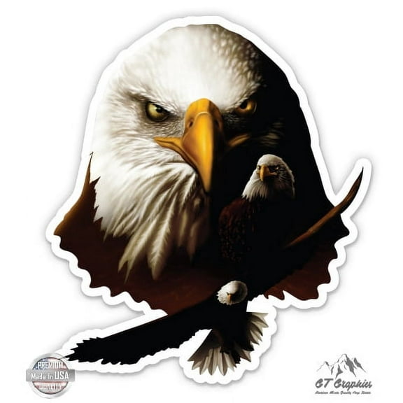 Bald Eagle - 3" Vinyl Sticker - For Car Laptop I-Pad Phone Helmet Hard Hat - Waterproof Decal