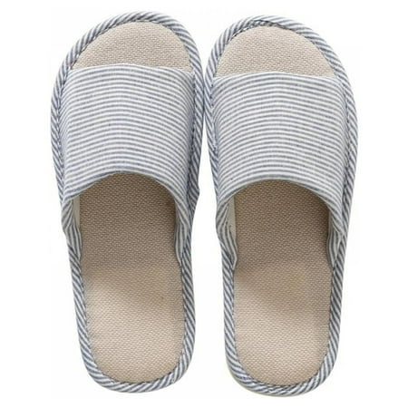 

Women s Soft Slippers Open Toe Cotton Memory Foam Slip-on Home Shoes Linen House Slippers Use for Indoor Outdoor