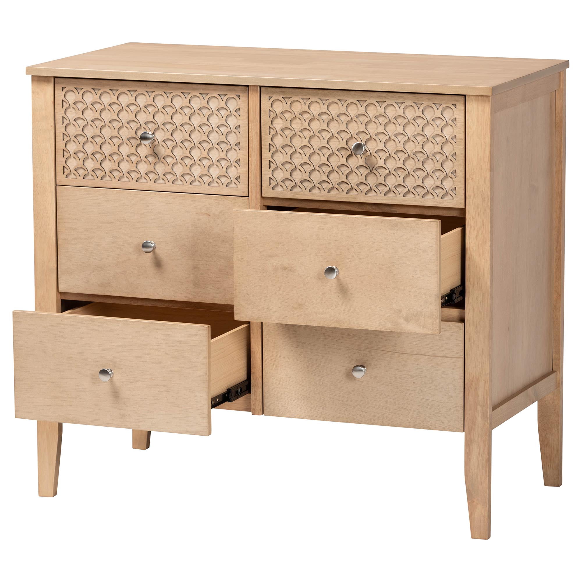 Baxton Studio Lara Modern Dresser, 6-Drawer, Oak Brown