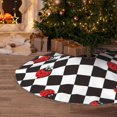 thumbnail image 5 of Xecao Ladybugs Of Black And White Checkers Pattern Christmas Tree Skirt Round Xmas Tree Mat Base Cover for Holiday Home Decorations-30", 5 of 6