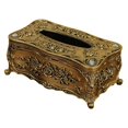 thumbnail image 4 of Caja de pañuelos con tapa, soporte para pañuelos de escritorio, almacenamiento de toallas de papel, regalos, dispensador de servilletas multiusos para Bronce, 4 of 7