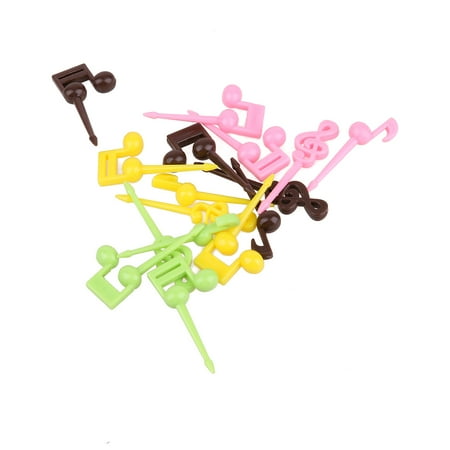 

Tiyuyo 16pcs Novelty Plastic Musical Note Shape Food Fruit Fork Picks Set for Part