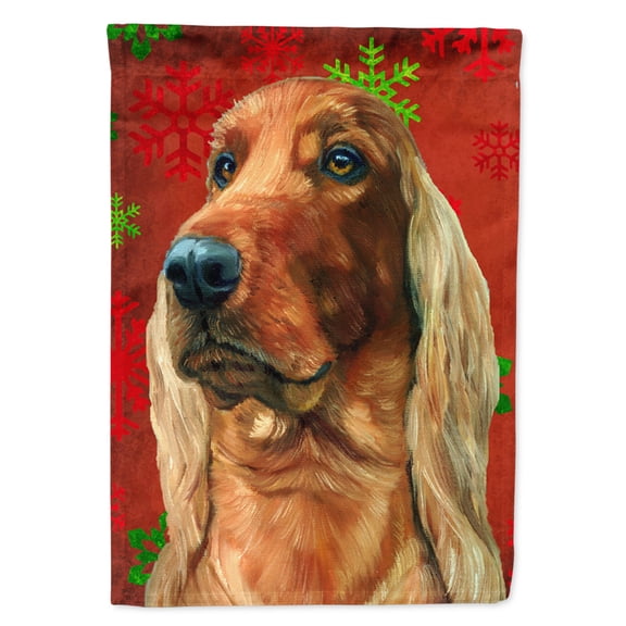 Irish Setter Red Snowflakes Holiday Christmas House Flag
