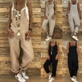 thumbnail image 2 of Salopette Sans Manches pour Femmes Mode Combinaison Longue Combinaison Pantalon, 2 of 4
