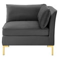 thumbnail image 6 of Sectional Sofa Set, Velvet, Grey Gray, Modern Contemporary Urban Design, Living Lounge Room Hotel Lobby Hospitality, 6 of 9