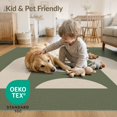 thumbnail image 4 of ODIKA 3'x5' Washable Area Rug Non-Slip, Flatweave, Easy Care Olive Cream Geometric Arch Design Modern Abstract Shapes with Bold Symmetry for Hallway, Laundry Room, 4 of 7