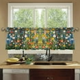 thumbnail image 4 of Yayeee Kitchen Curtains Tier Set of 2 Light Filtering 57"x24" Over Sink Window Panels, Green Floral Garden, 4 of 7