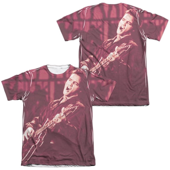 Elvis Presley Scratched 68 (Front/Back Print) Sublimated T-Shirt White