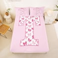 thumbnail image 3 of Erosebridal Pink Bow Letter T Bed Sheets for Girls Women, Cute Buffalo Ribbon King Sheets, 4-Piece, 3 of 6