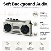 Retro Mini Boombox - Vintage Tape Player Design, Rechargeable Battery & Buttons - Novelty Music Speaker for Kids Adults