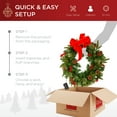thumbnail image 5 of Best Choice Products 24in Pre-Lit Battery Powered Christmas Wreath Decoration w/ 70 Lights, 96 PVC Tips, Ribbons, 5 of 7