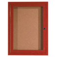 thumbnail image 1 of 1-Door Wood Frame Enclosed Bulletin Board - Cherry, 1 of 1