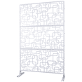 thumbnail image 5 of Tcbosik Metal Privacy Screen, Outdoor Freestanding Privacy Decorative Divider, Ideal for Patio, Deck, Garden, 76"H x 48"W, White, 5 of 8