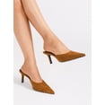 thumbnail image 3 of On feet& in love Women's Pointed Toe Suede Mule Heels - Slip-On Stilettos for Office & Party - Size 5.5, 3 of 8