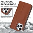 thumbnail image 3 of Funda antirrobo con cierre magnético para iPhone 14 Pro, compatible con carga magnética, piel sintética y TPU, diseño tipo billetera, ranuras para tarjetas, 3 of 5