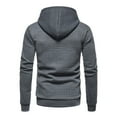 thumbnail image 3 of SWSMCLT Men's Waffle Knit Hoodie Hooded Sweatshirt Basic Solid Long Sleeve Slim Fit Hoodies Comfy Casual Drawstring Spring Spring Fall Top Dark Grey 42, 3 of 4