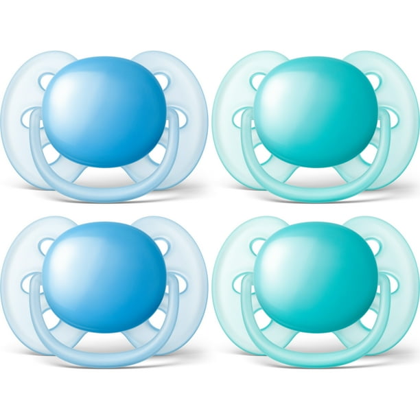 Philips Avent Ultra Soft Pacifier, 6-18 months, Blue/Teal, 4 pack