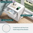 thumbnail image 4 of Eumyviv White Nightstand, Wood Beside Table with 3 Drawers Farmhouse Side Table for Bedroom Living Room, White H0148, 4 of 8