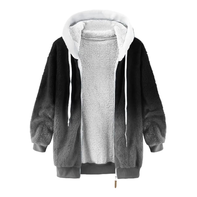 Abrigos de Invierno Para Mujer Abrigo de Piel Sintética de Moda de Manga Larga Frente Abierto Suelto Prendas de Vestir Exteriores Abrigo Estampado Tops Blusa Con Bolsillos Odeerbi ODB172137