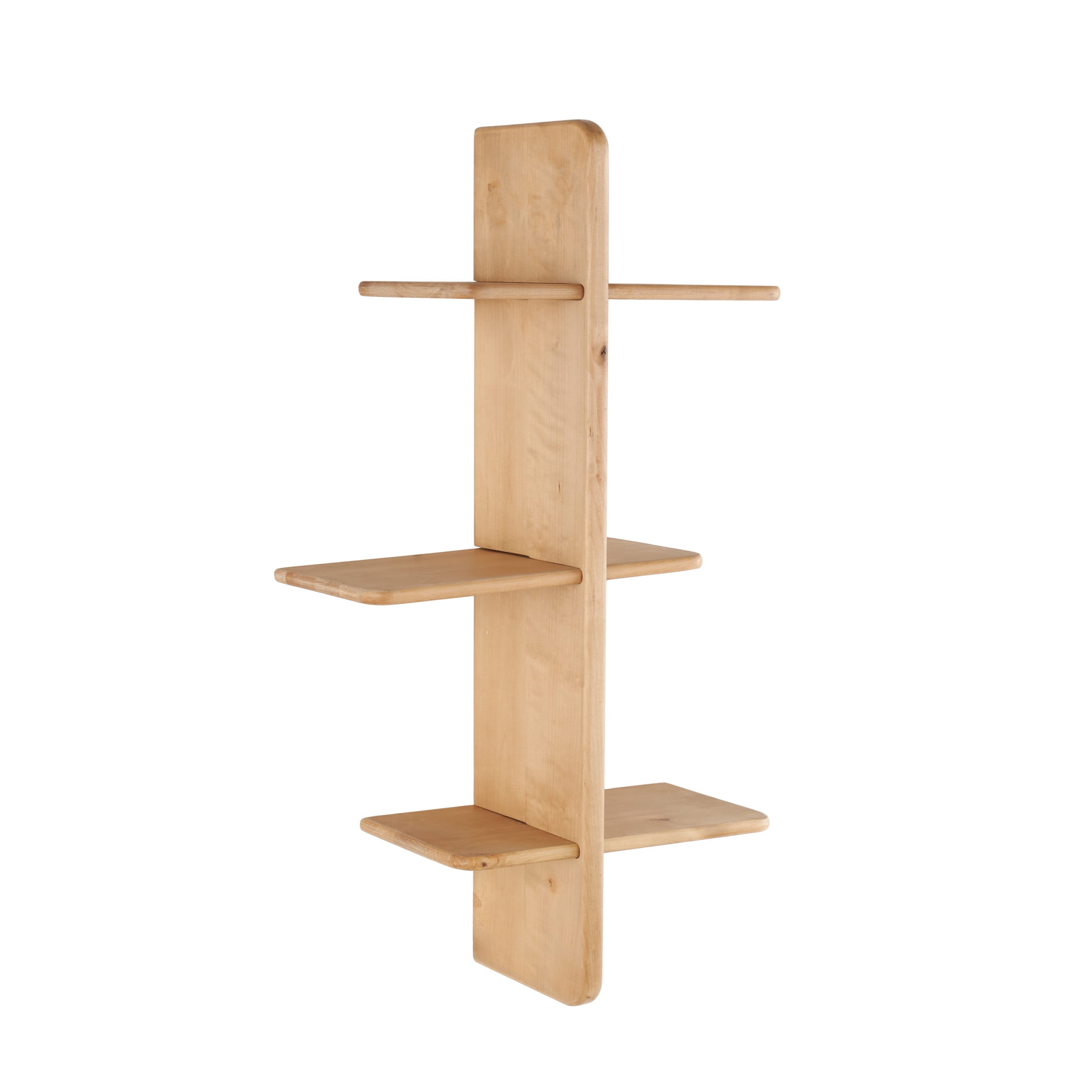DecMode 19" x 8" Handmade 6-Tier Light Brown Wall Shelf