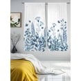 thumbnail image 3 of Blue Spring Floral Sheer Curtains 63 Inch Length 2 Panels Set, Watercolor Elegant Pastoral Flowers Voile Window Treatment Rod Pocket Curtains Sheers Drapes for Bedroom/Living Room/Kitchen 52x"63"x2, 3 of 7