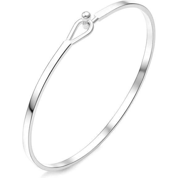 Dainty Gold Bar Bracelet for Women Simple Delicate Thin Cuff Bangle Hook Bracelet 18K Gold Plated Handmade Minimalist Jewelry