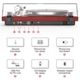thumbnail image 3 of Tocadiscos Retrolife Belt-Drive Bluetooth Red, 3 of 8