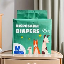 DASH Disposable Dog Diapers for Male Dogs, Super Absorbent, Medium Size, 12 Count