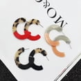 thumbnail image 2 of GKNET Women Vintage Acrylic Resin Earrings Tortoise Shell Earrings Boho Hoop Earrings-B, 2 of 8