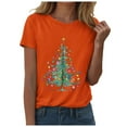 thumbnail image 5 of UngA Christmas Tshirts Shirts for Women Holiday Top Christmas Snowflakes Christmas Womens Shirts (Orange,M), 5 of 6