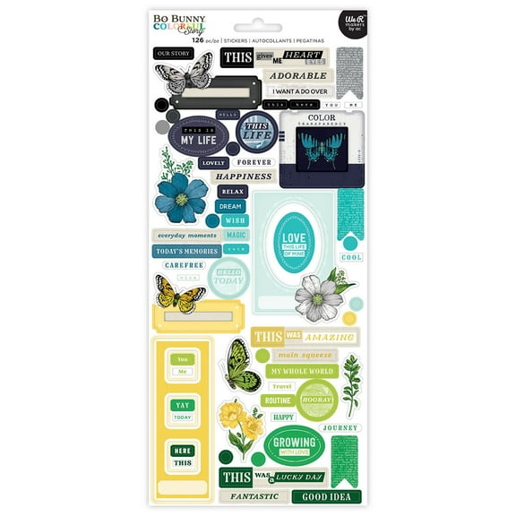 Bo Bunny Colorful Story Cardstock Stickers-6"X12"