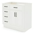 thumbnail image 4 of Ariel Hepburn 36 In. Right Offset Single Sink Base Cabinet In White, 4 of 10