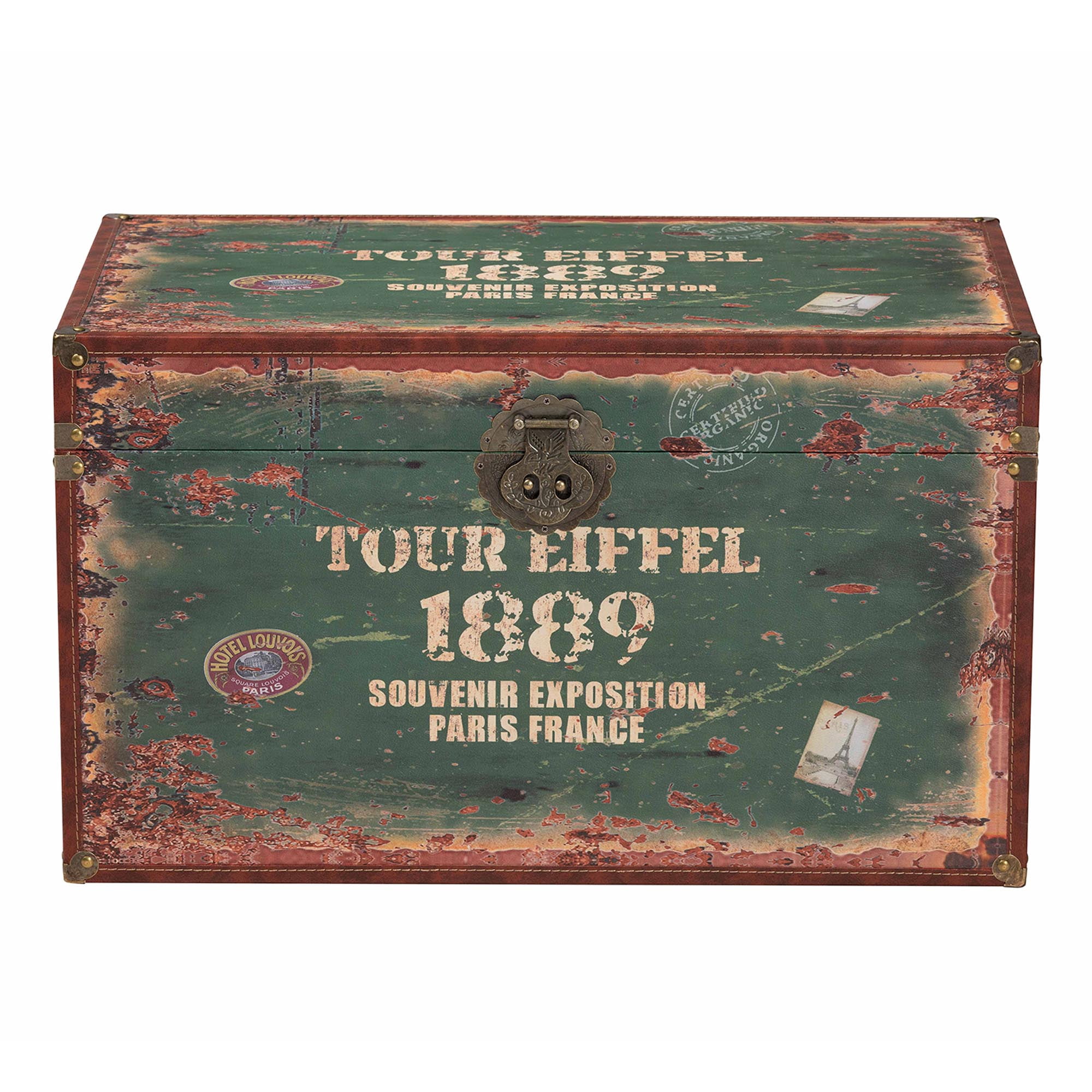 Baxton Studio WI13723 Sabeen Vintage Storage Trunk set 2-Piece 200 lb, Green Blue