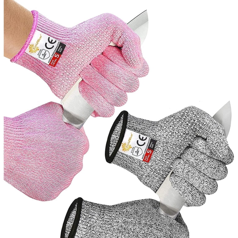 EvridWear Cut Resistant Gloves, 2 Pairs, Level 5, Medium photo 1