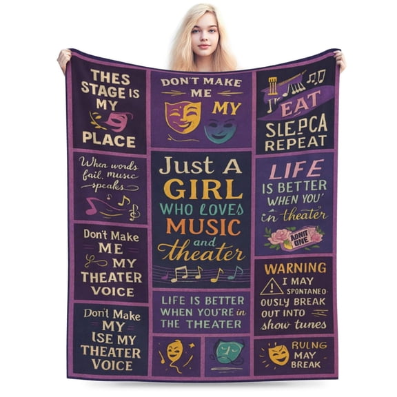 Theater Blanket Gifts for Women, for Girls, Musical Theater Present for Men, Birthday Gifts for Women, Warm Throw Blanket for Sofa, for Holiday, Birthday, Gifts for Fathers Day 50x40