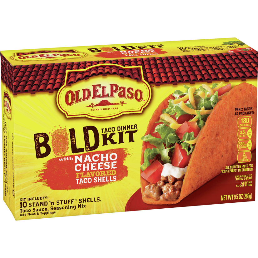 Old El Paso Stand 'N Stuff Bold Nacho Cheese Flavored Taco Dinner Kit