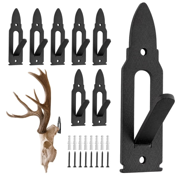 Aifanss Mount Skull Hanger 8 pcs,Black Metal Skull Mount Hanger,for Deer, Mule Deer, Antelope, Coyote & Small Game Skulls Display