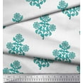 thumbnail image 3 of Soimoi Green Japan Crepe Satin Fabric Leaves & Floral Block Print Fabric by the Yard 42 Inch Wide, 3 of 3