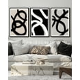 thumbnail image 4 of SHENIFY Black Abstract Wall Art 16x24in3pcs Black Framed Decor Duotone Minimal Dark Brush Stroke Prints Shapes Illustrations Modern Art Decorative Ready To Hang, 4 of 5