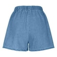 thumbnail image 4 of Mqqzkk Women's Denim Shorts, Elastic Wasit Mid Rise Loose Fits Stretchy Jeans Short Pants Straight Leg Comfy Shorts, 4 of 7