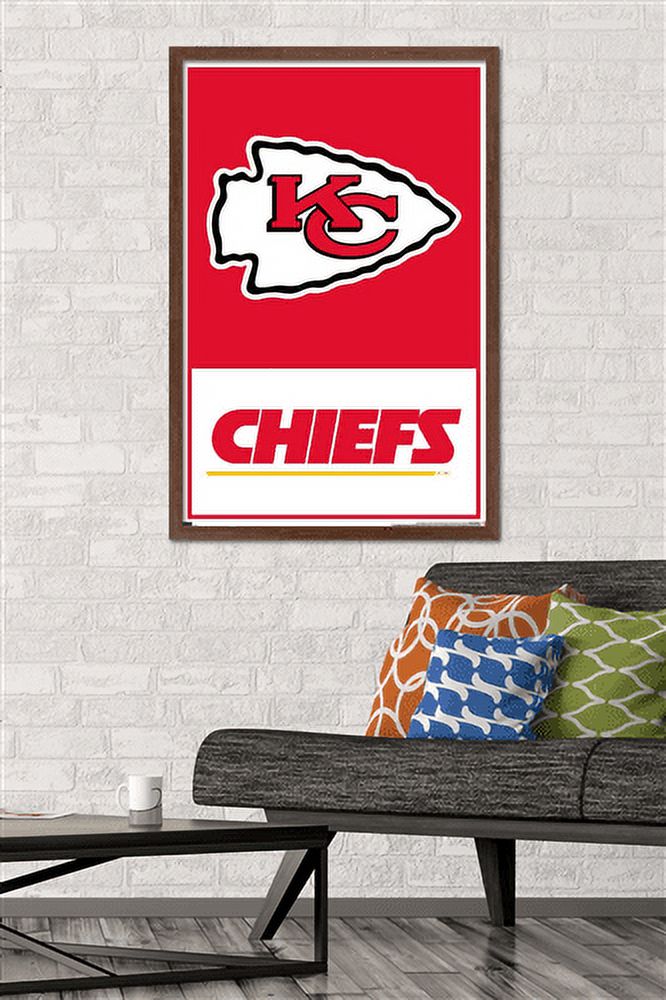 NFL Kansas City Chiefs - Logo 21 Wall Poster, 22.375" x 34", Framed