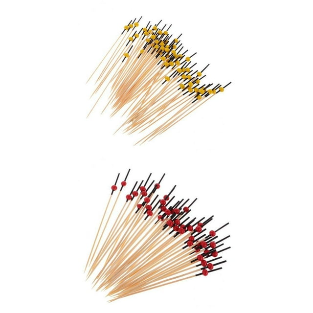 200 piezas de cuentas, palitos de cóctel, sándwich de frutas, sándwich, selecciones amarillas + rojas Sunnimix Fruit Sticks Cocktail Picks