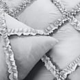 thumbnail image 3 of Luxury Diamond Ruffle Duvet Cover 5 Piece Set with Zipper, 400 Thread Count & 100% Egyptian Cotton, Luxury Design and Quilts Protector with Pillowcases - Light Grey Solid, Twin Size., 3 of 5