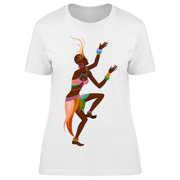 Ethnic Style Black Woman Dancing T-Shirt Women -Image by Shutterstock, Female 3X-Large